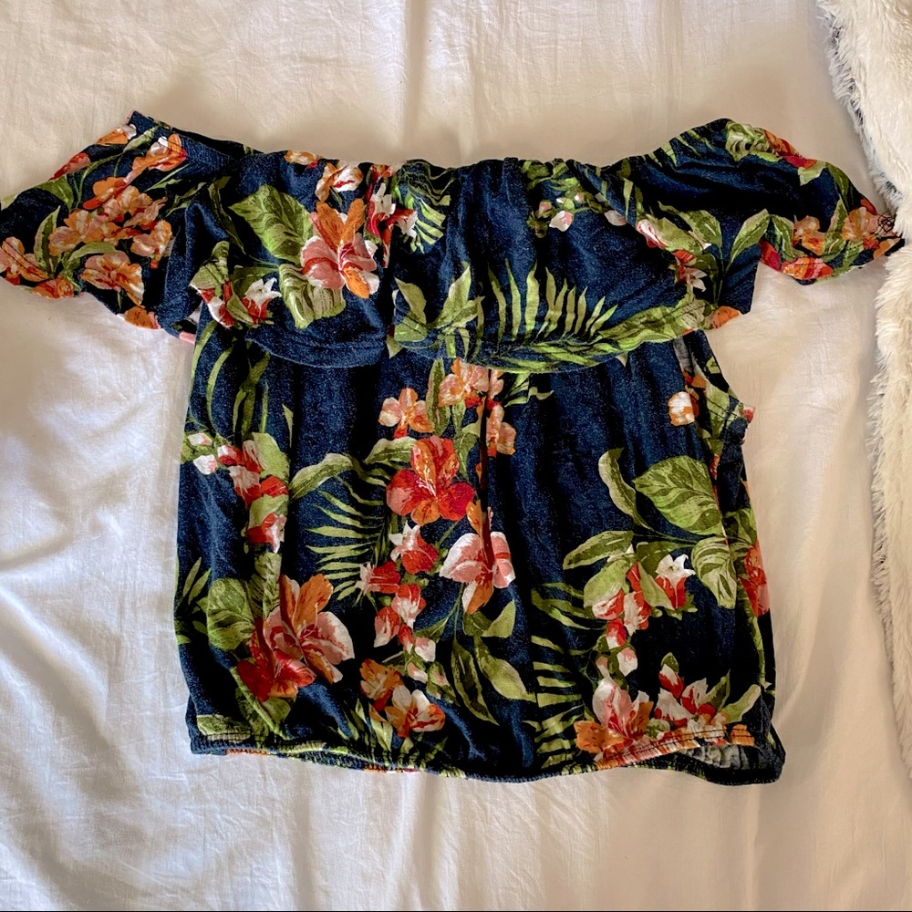 Floral off the shoulder tube top
